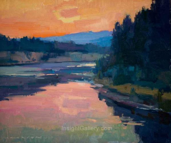 September Sunset on the Flathead River by Jill Carver
